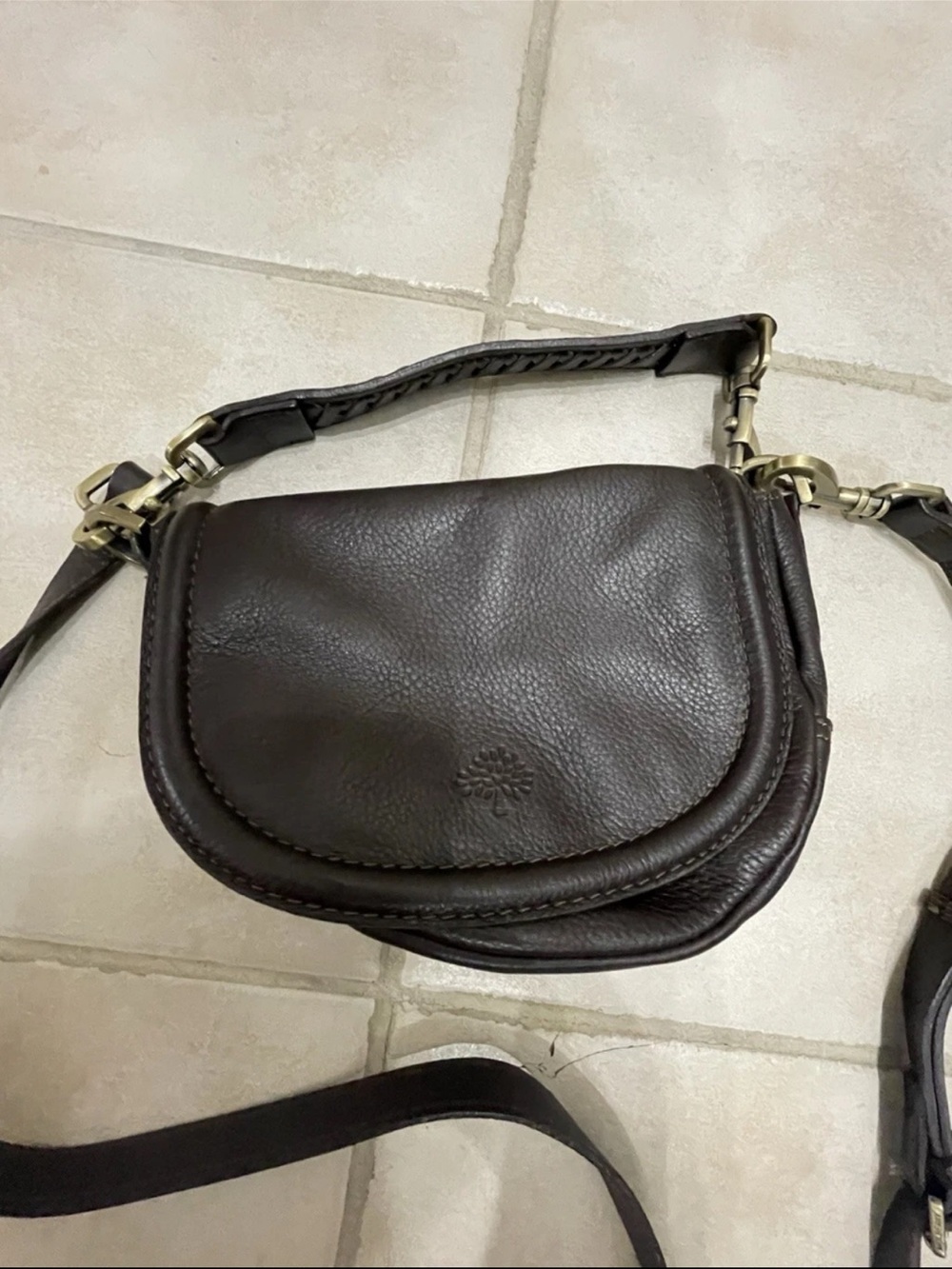 Mulberry Chocolate Brown Leather Saddle Crossbody